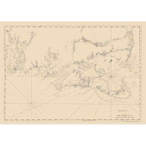 Cape Cod, Narragansett Bay - Des Barres 1779 Gold Ornate Wood Framed Art Print with Double Matting by Des Barres