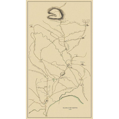 Road to Concord Massachusett - Browns 1775 Black Modern Wood Framed Art Print by Browne