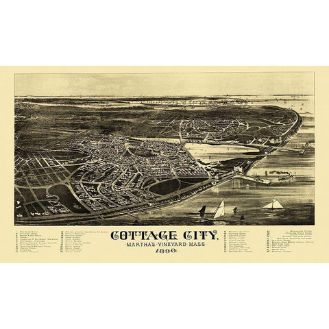 Cottage City Marthas Vinyard Massachusetts White Modern Wood Framed Art Print by Welcke