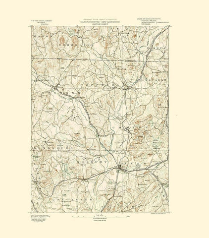 Groton Massachusetts Sheet - USGS 1890 White Modern Wood Framed Art Print with Double Matting by USGS