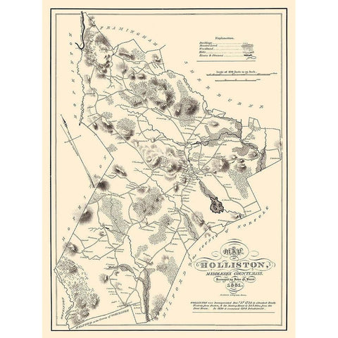 Holliston Massachusetts - Pendleton 1831 White Modern Wood Framed Art Print by Pendleton