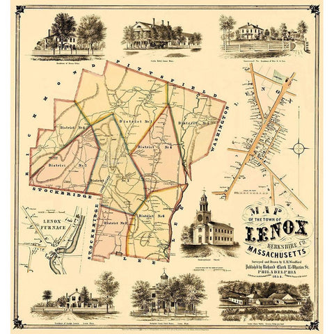 Lenox Massachusetts - Herrleins 1854 White Modern Wood Framed Art Print by Herrleins
