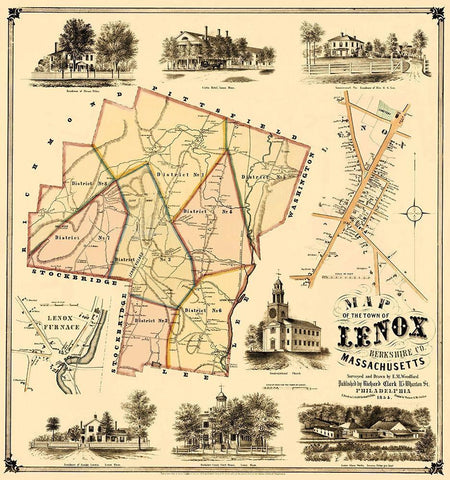 Lenox Massachusetts - Herrleins 1854 White Modern Wood Framed Art Print with Double Matting by Herrleins