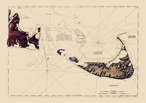 Nantucket, Marthas Vineyard - Des Barres 1776 White Modern Wood Framed Art Print with Double Matting by Des Barres