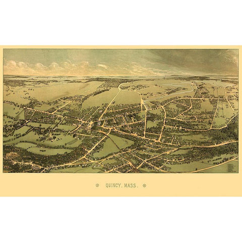 Quincy Massachusetts - Whitefield 1877 White Modern Wood Framed Art Print by Whitefield