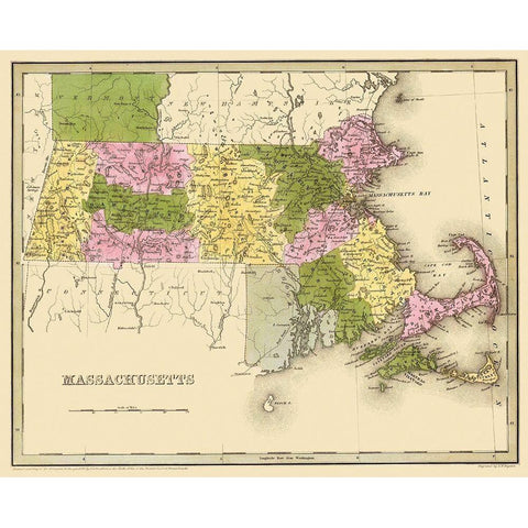 Massachusetts - Boynton 1841 Black Modern Wood Framed Art Print by Boynton