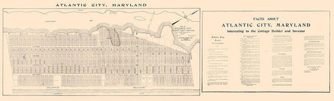 Atlantic City Maryland - Tunis 1916  Black Ornate Wood Framed Art Print with Double Matting by Tunis