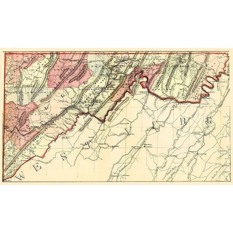 Alleghany Maryland - Martenet 1866 Black Modern Wood Framed Art Print with Double Matting by Martenet