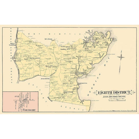 Anne Arundel   Eighth District Maryland White Modern Wood Framed Art Print by Hopkins