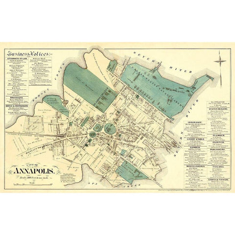 Annapolis Maryland Landowner - Hopkins 1878 Black Modern Wood Framed Art Print by Hopkins
