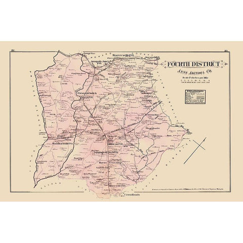 Anne Arundel 4th District Maryland Landowner White Modern Wood Framed Art Print by Hopkins