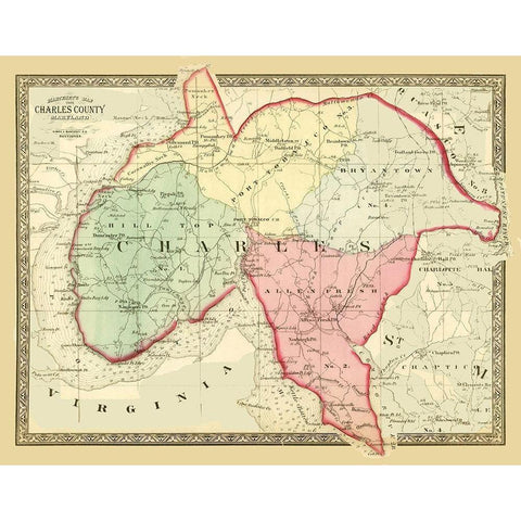 Charles Maryland - Martenet 1886 White Modern Wood Framed Art Print by Martenet