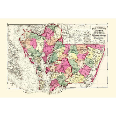 Dorchester Wicomico Somerset Worcester Maryland White Modern Wood Framed Art Print by Stedman