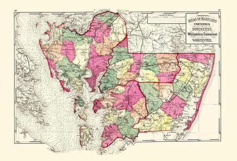 Dorchester Wicomico Somerset Worcester Maryland Black Ornate Wood Framed Art Print with Double Matting by Stedman