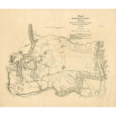 Montgomery County Maryland -1862 Black Modern Wood Framed Art Print by Unknown