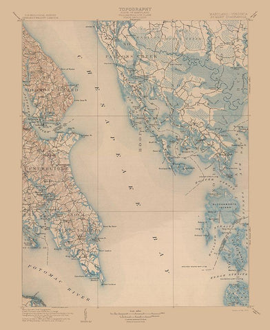 St Mary Maryland Quad - USGS 1906 Black Ornate Wood Framed Art Print with Double Matting by USGS