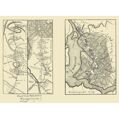 Bladensburg, Georgetown, Washington DC - Moore White Modern Wood Framed Art Print by Moore