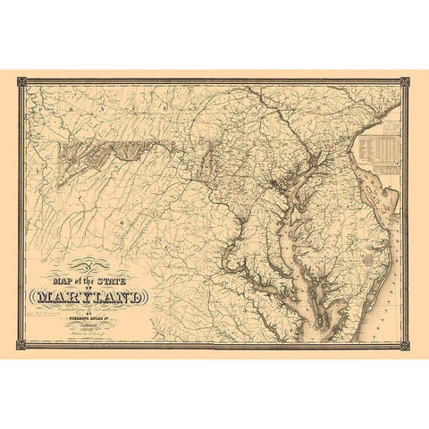 Maryland - Lucas 1841 Black Modern Wood Framed Art Print by Lucas