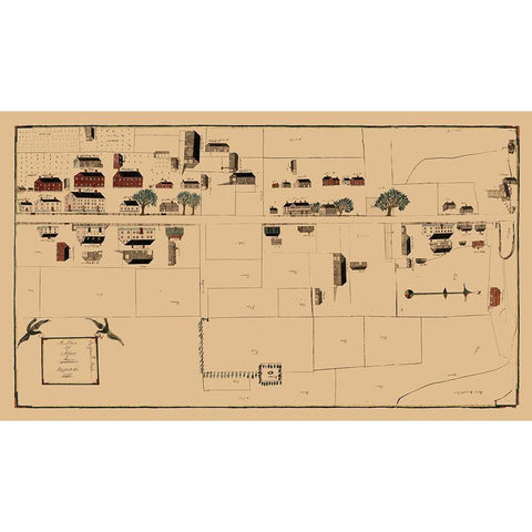 Alfred Maine - Bussell 1845  Black Modern Wood Framed Art Print with Double Matting by Bussell