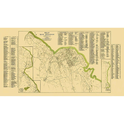 Bar Harbor Maine Landowner White Modern Wood Framed Art Print by Summer Residents Assoc