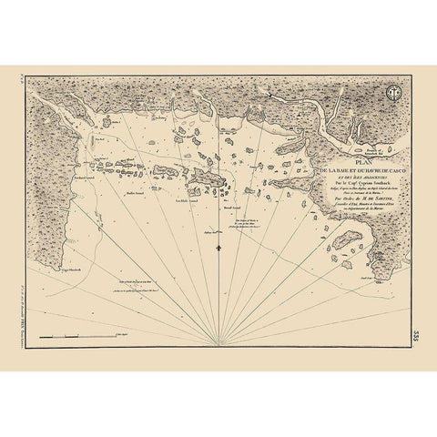 Casco Bay - Southack 1779 Gold Ornate Wood Framed Art Print with Double Matting by Southack