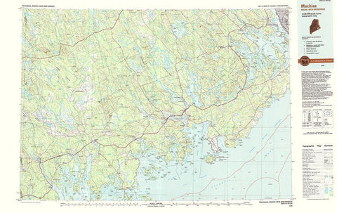 Machias Maine Quad - USGS 1994 Black Ornate Wood Framed Art Print with Double Matting by USGS
