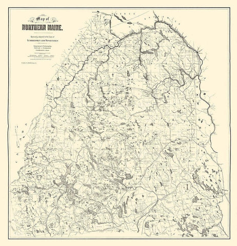 Maine - Hubbard 1899  Black Ornate Wood Framed Art Print with Double Matting by Hubbard