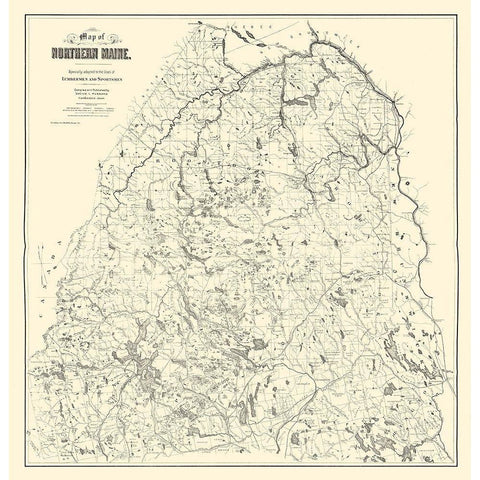 Maine - Hubbard 1899  Black Modern Wood Framed Art Print by Hubbard