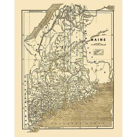 Maine - 1890 Black Modern Wood Framed Art Print by Unknown