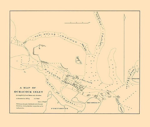 Ocracock Inlet - Swift 1835 White Modern Wood Framed Art Print with Double Matting by Swift