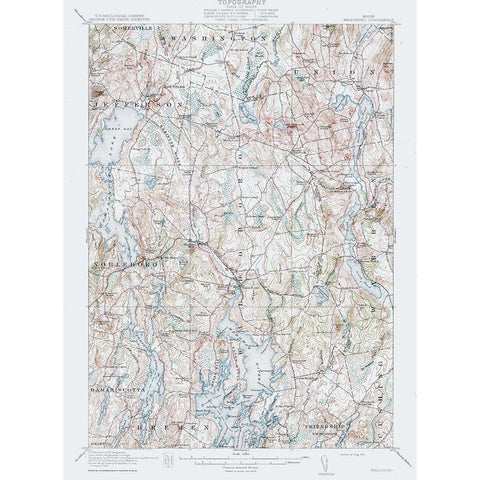 Waldoboro Maine Quad - USGS 1915 White Modern Wood Framed Art Print by USGS