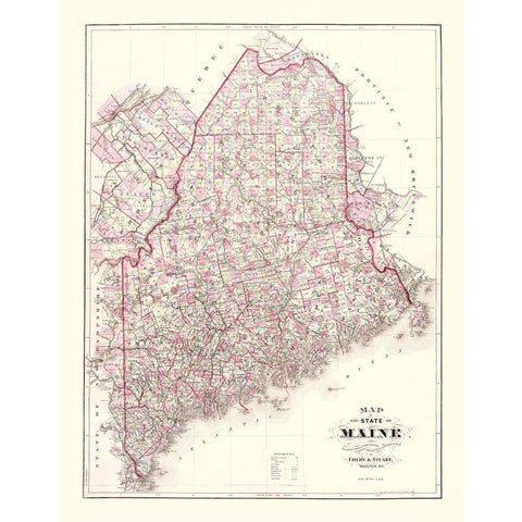 Maine - Colby  1887 Black Modern Wood Framed Art Print by Colby