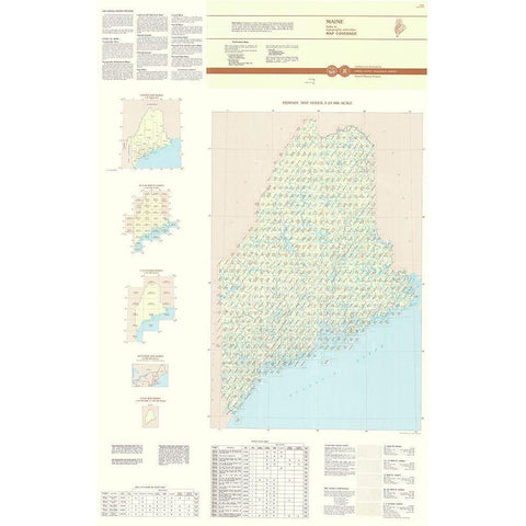 Maine Maine Quad - USGS 1994 Black Modern Wood Framed Art Print with Double Matting by USGS