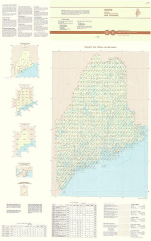 Maine Maine Quad - USGS 1994 White Modern Wood Framed Art Print with Double Matting by USGS