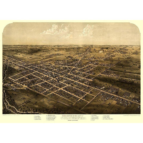 Coldwater Michigan - Ruger 1868  Black Modern Wood Framed Art Print with Double Matting by Ruger