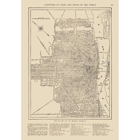 Detroit  Michigan - Reynold 1921 Black Modern Wood Framed Art Print by Reynold