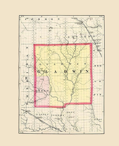 Gladwin Michigan - Walling 1873 White Modern Wood Framed Art Print with Double Matting by Walling