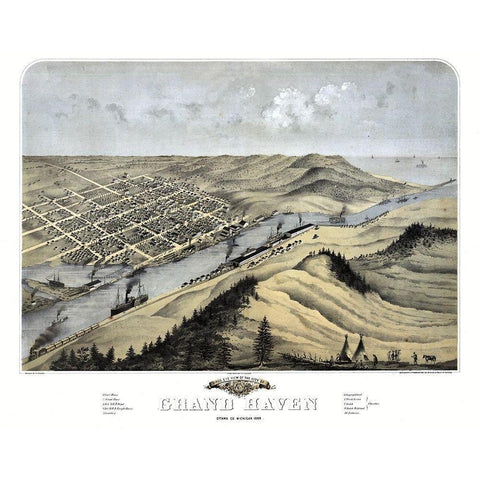 Grand Haven Michigan - Ruger 1868  Black Modern Wood Framed Art Print by Ruger