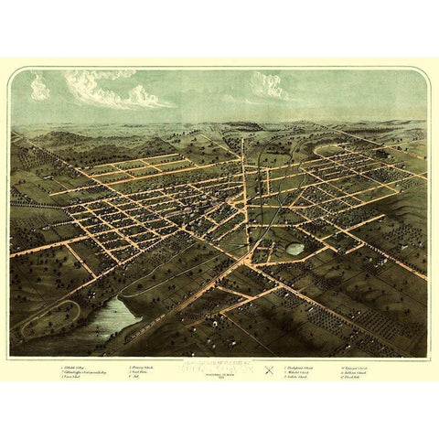 Hillsdale Michigan - Ruger 1866  Gold Ornate Wood Framed Art Print with Double Matting by Ruger