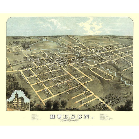 Hudson Michigan - Ruger 1868  Black Modern Wood Framed Art Print with Double Matting by Ruger