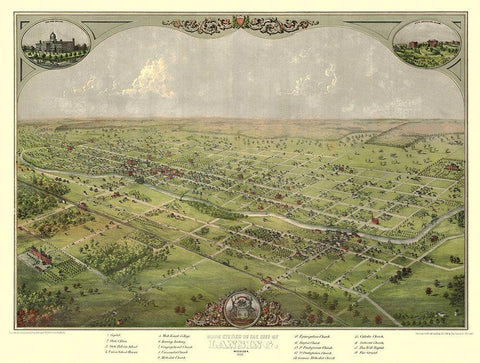 Lansing Michigan - Ruger 1866 Black Ornate Wood Framed Art Print with Double Matting by Ruger