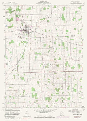 Morenci Michigan Quad - USGS 1960 White Modern Wood Framed Art Print with Double Matting by USGS