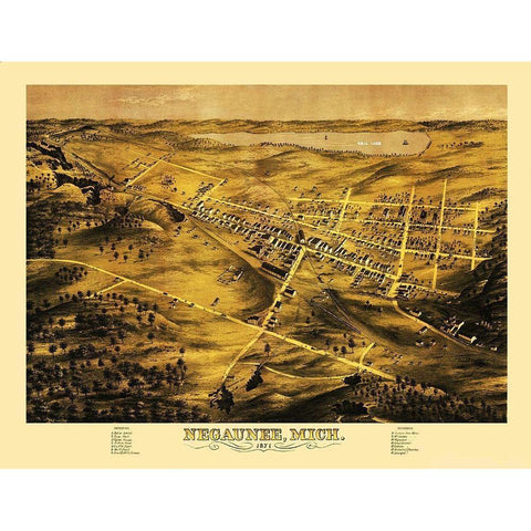 Negaunee Michigan - Bailey 1871 White Modern Wood Framed Art Print by Bailey