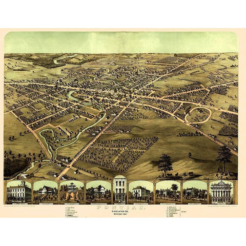 Pontiac Michigan - Ruger 1867 Black Modern Wood Framed Art Print by Ruger