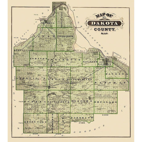 Dakota Minnesota Landowner - Andreas 1873 Black Modern Wood Framed Art Print by Andreas