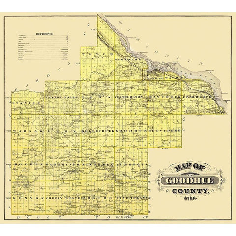 Goodhue Minnesota Landowner - Andreas 1874 Black Modern Wood Framed Art Print with Double Matting by Andreas