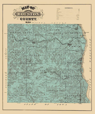 Houston Minnesota Landowner - Andreas 1874 White Modern Wood Framed Art Print with Double Matting by Andreas