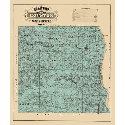 Houston Minnesota Landowner - Andreas 1874 White Modern Wood Framed Art Print by Andreas