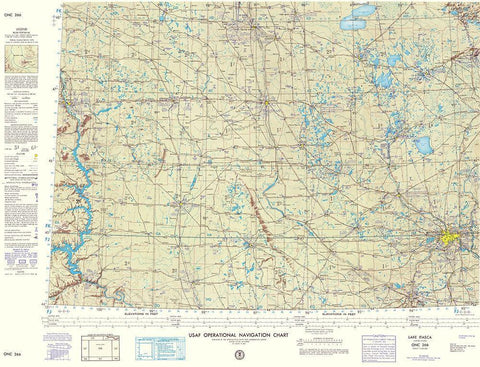 Lake Itasca North Dakota South Dakota Sheet Black Ornate Wood Framed Art Print with Double Matting by USAF