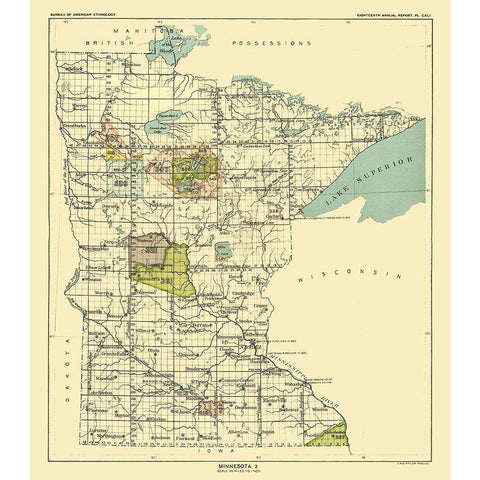 Minnesota - Hoen 1896 Black Modern Wood Framed Art Print by Hoen